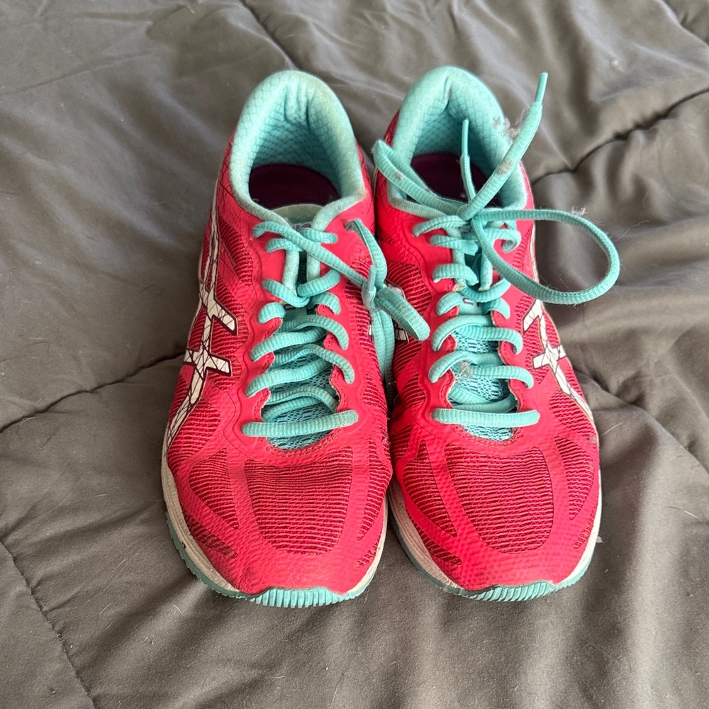 Asics Women's Vibrant Pink and Teal Athletic Shoes